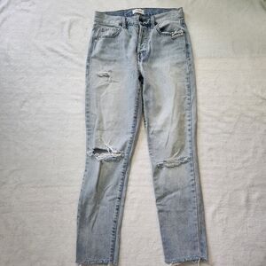 PISTOLA Women's Buttonfly High Waist Distressed Light Washed Denim Jeans‎ 27